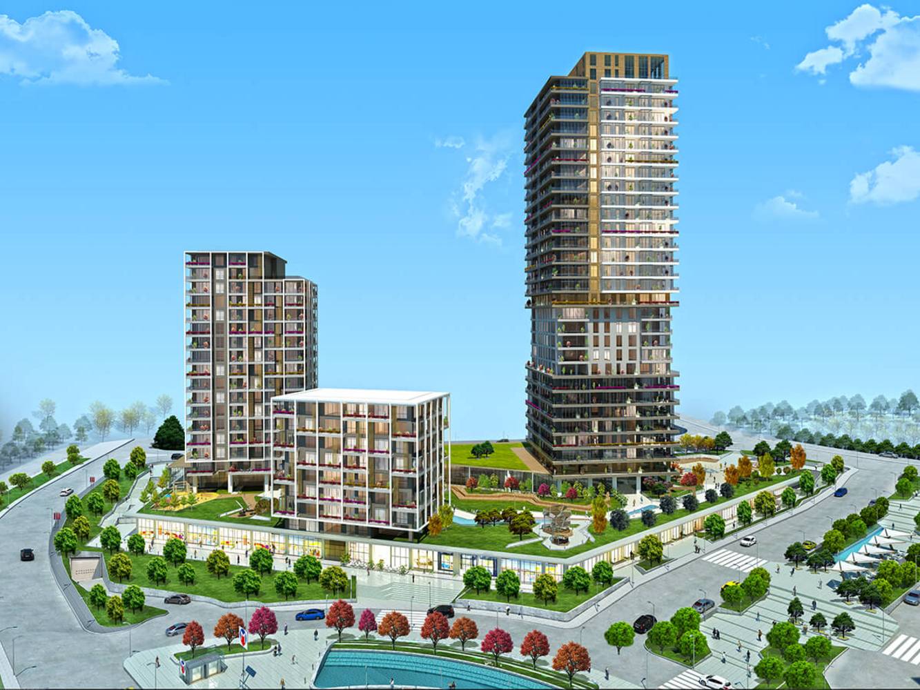 للبيع شقة حصرية في كاياشيهر مجمع ADIM ISTANBUL 3+1 طابق 23