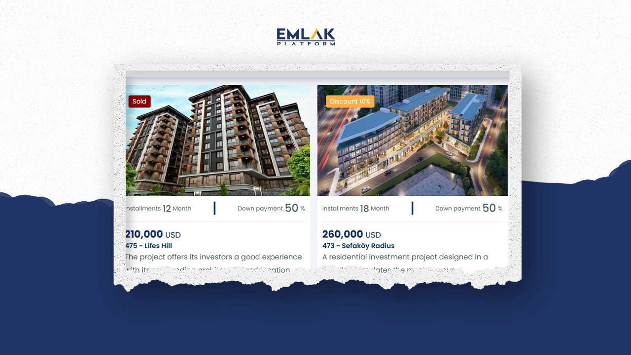 All real estate projects are now on the platform